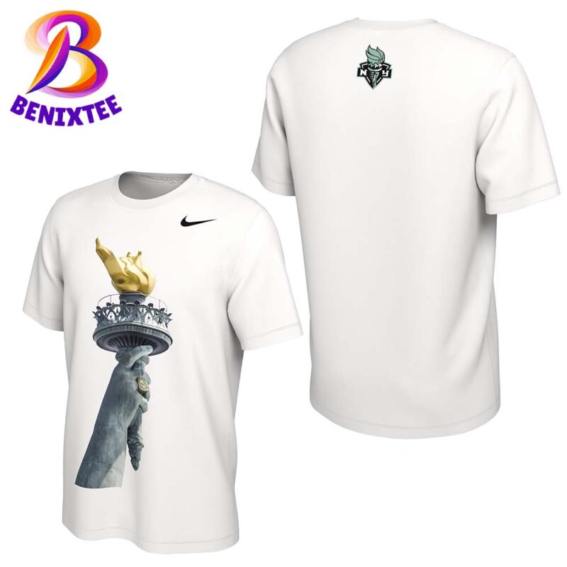 Official New York Liberty Nike 2024 WNBA Finals Champions Authentic Parade Two Sides Print T Shirt