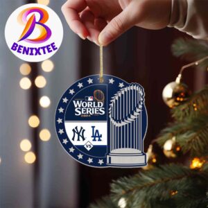 Official New York Yankees Vs Los Angeles Dodgers 2024 MLB World Series Christmas Tree Decorations Ornament