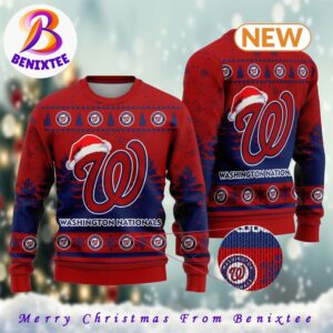 Washington Nationals MLB 2024 Xmas Pattern Knitted Ugly Christmas Sweater