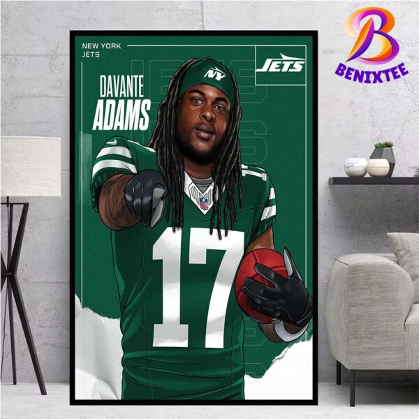 Welcome Davante Adams To New York Jets NFL Home Decor Poster Canvas