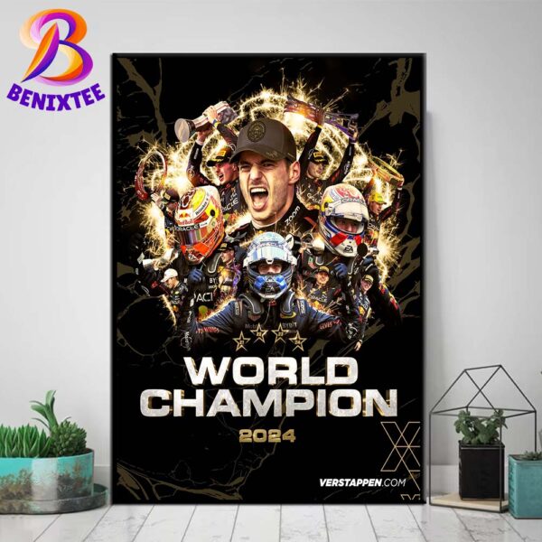 2024 F1 World Champion Has Named Is Max Verstappen Home Decor Poster Canvas