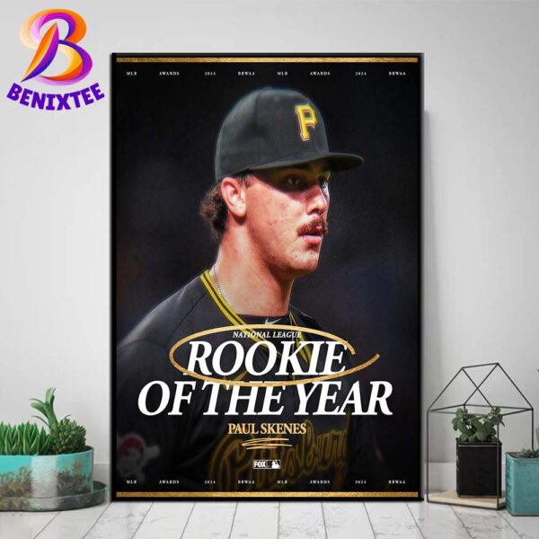 2024 NL Rookie Of The Year Is Paul Skenes Wall Decor Poster Canvas