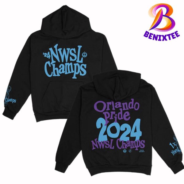 24 NWSL Champs Orlando Pride 2024 NWSL Champions Playa Society Two Sides Hoodie T-Shirt