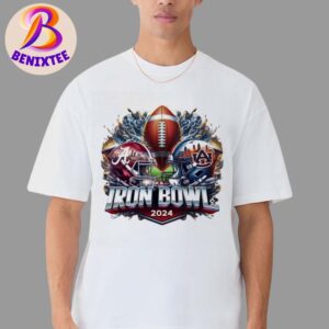 Alabama Crimson Tide vs Auburn Tigers NCAA Matchup Iron Bowl 2024 Helmet Unisex T-Shirt