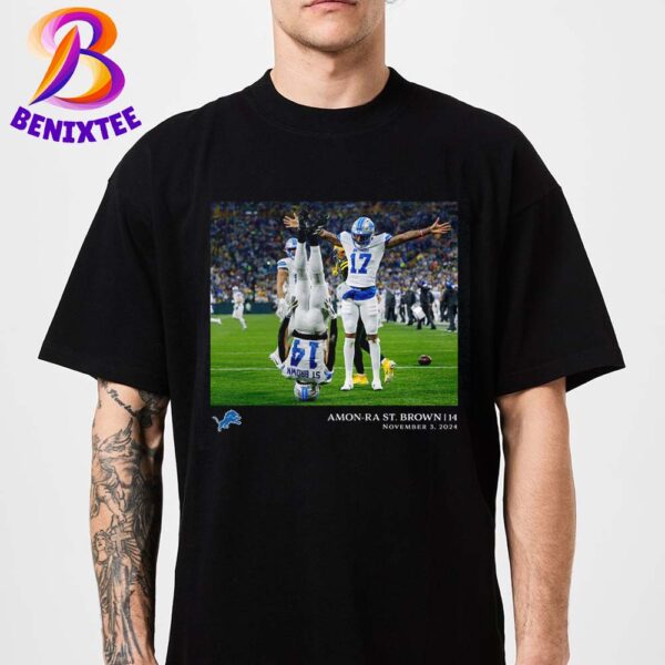 Amon-Ra St Brown Detroit Lions NFL Flash Features Week 9 On November 3 2024 Unisex T-Shirt