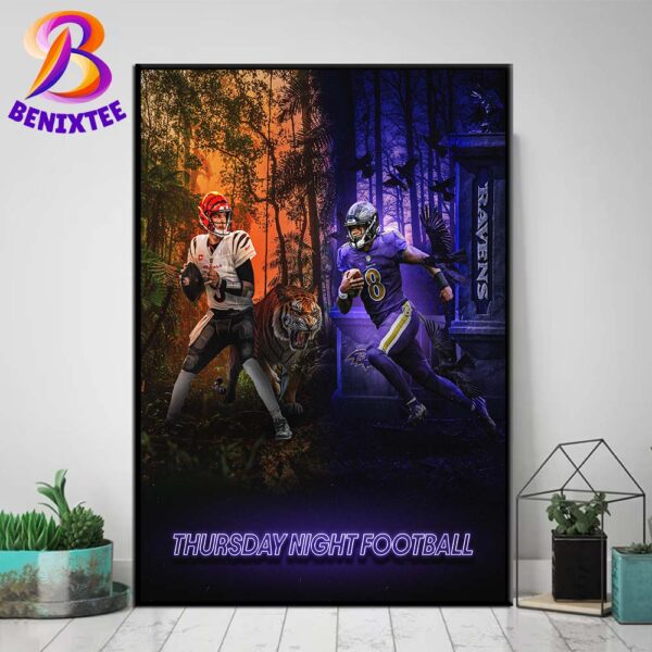 Baltimore Ravens Vs Bengal Cincinnati The Jungle Meets The Flock NFL Thursday Night Football Home Decor Poster Canvas