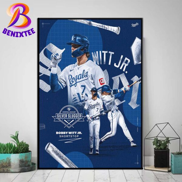 Bobby Witt Jr Team MLB Kansas City Royals 2024 American League Silver Slugger Award Winners Poster Canvas