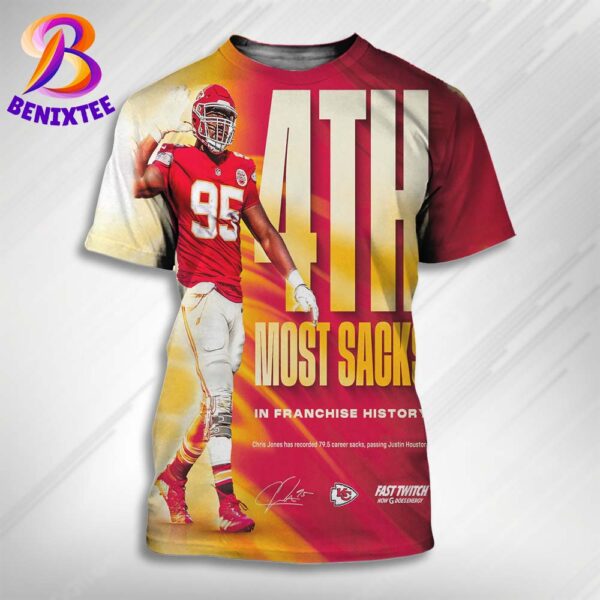 Chris Jones 4th Most Sacks In Franchise History Recorded 79.5 Career Sacks All Over Print Shirt