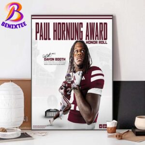 Congrats Davon Booth From Mississippi State Football Paul Hornung Award Honor Roll Home Decor Poster Canvas