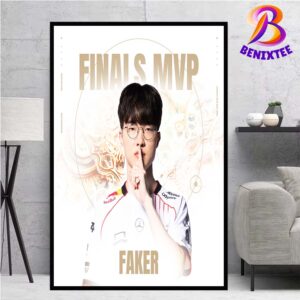 Congrats Faker SKT T1 Finals MVP Makes History With His 5th Title Worlds 2024 Champions Home Decor Poster Canvas