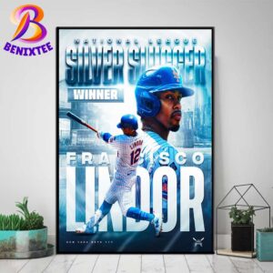 Congrats Francisco Lindor Team New York Mets 2024 The National League Silver Slugger Home Decor Poster Canvas