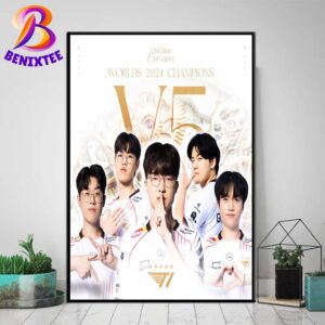 Congrats SKT T1 Worlds 2024 Champions League Of Legends Wall Decor Poster Canvas