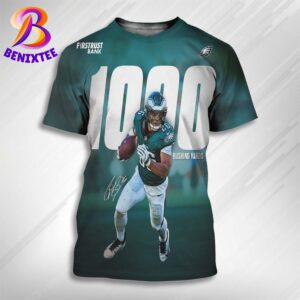 Congrats Saquon Barkley Team Philadelphia Eagles 1000 Rushing Yards For The Fourth Time In His Career All Over Print Shirt