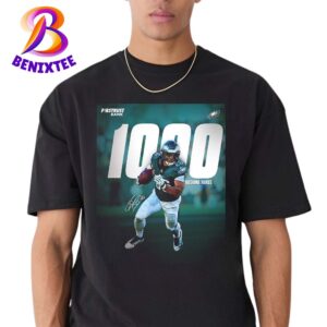 Congrats Saquon Barkley Team Philadelphia Eagles 1000 Rushing Yards For The Fourth Time In His Career T-Shirt