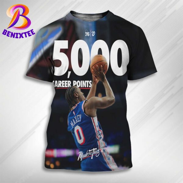 Congrats Tyrese Maxey From Philadelphia 76ers Has Made 5000 Career Points All Over Print Shirt