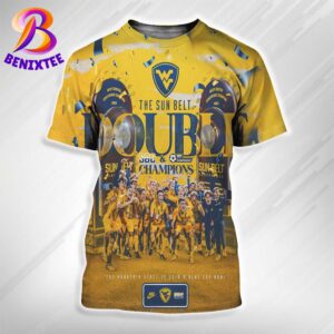 Congrats West Virginia Mountaineers The Sun Belt Double 2024 SBC Men’s Soccer Tournament Champions 3D Shirt