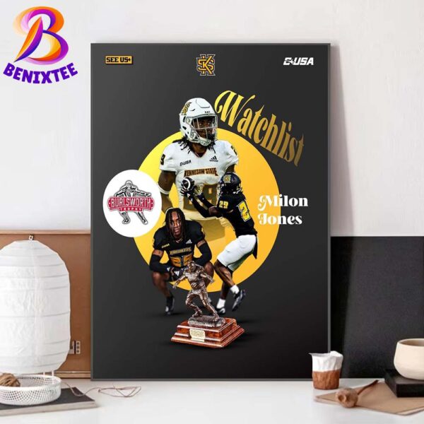 DB Milon Jones Was Named A Nominee For The Burlsworth Trophy 2024 Home Decor Poster Canvas