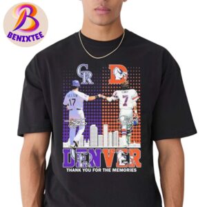 Denver Thank You For The Memories Todd Helton Colorado Rockies x John Albert Elway Jr Denver Broncos Unisex T-Shirt