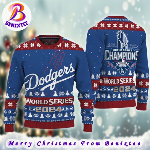 Dodgers MLB World Series 2024 Champions Los Angeles Dodgers Gift For Men And Women Ugly Christmas Sweater