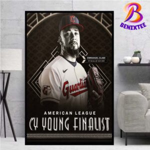 Emmanuel Clase Has Been Named A Finalist For The 2024 American League Cy Young Award Poster Canvas