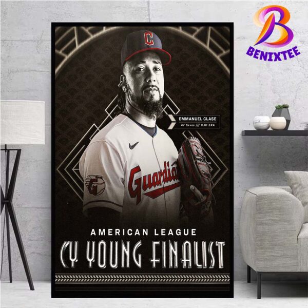 Emmanuel Clase Has Been Named A Finalist For The 2024 American League Cy Young Award Poster Canvas