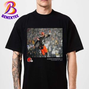 Jameis Winston Cleveland Browns NFL Week 12 Flash Features Black Unisex T-Shirt