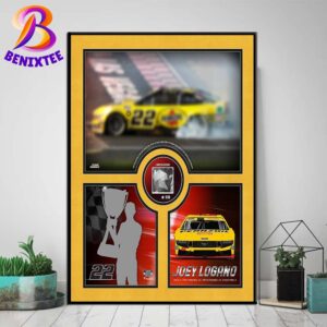 Joey Logano 2024 NASCAR Cup Series Champion Victory Lane Collage With Race-Used Confetti Home Decor Poster Canvas