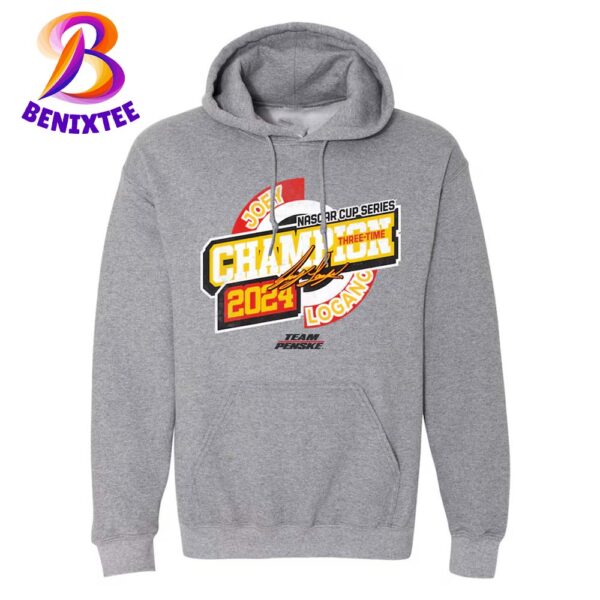 Joey Logano Team Penske Speed Three-Time NASCAR Cup Series Champion Charcoal Hoodie Shirt