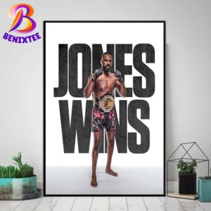 Jon Jones Knocks Out Stipe Miocic And Retains The UFC Heavyweight Title Wall Decor Poster Canvas