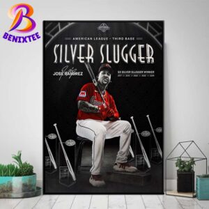 Jose Ramirez 5x Silver Slugger Winner And 2024 Winners American League Silver Slugger Poster Canvas