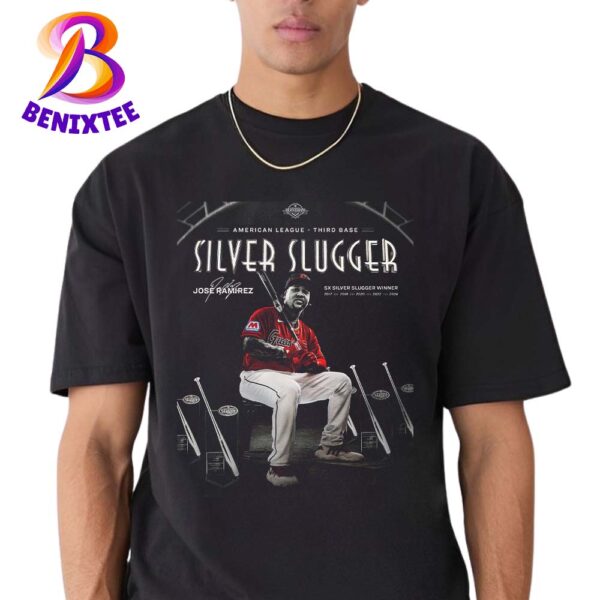 Jose Ramirez 5x Silver Slugger Winner And 2024 Winners American League Silver Slugger Vintage T-Shirt