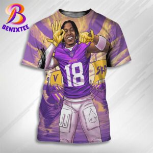 Justin Jefferson Has The Most Receiving Yards By A Player In His First 5 Seasons In NFL History All Over Print Shirt