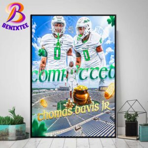 LB Thomas Davis Jr 2026 Has Committed To Notre Dame Fighting Irish Poster Canvas For Home Decor