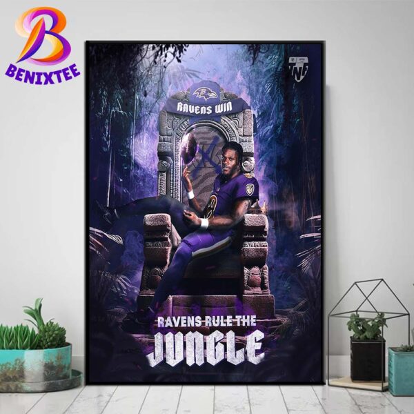 Lamar Jackson From Baltimore Ravens Ravens Rule The Jungle NFL 2024 Home Decor Poster Canvas