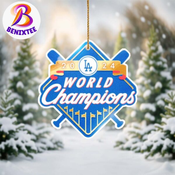 Los Angeles Dodgers 2024 MLB World Series Champions Official Logo Holiday Christmas Decorations Ornament