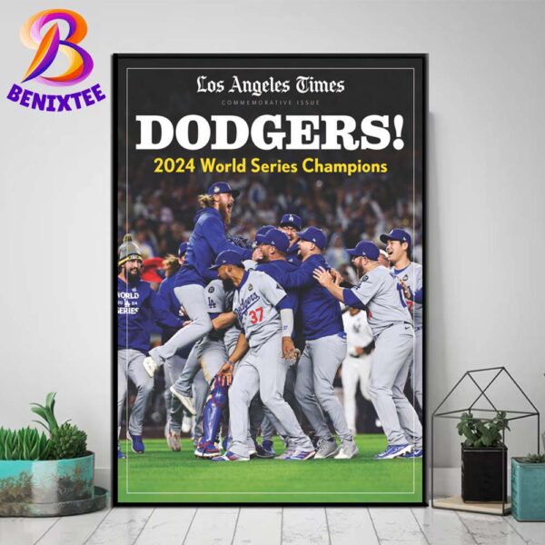 Los Angeles Dodgers MLB 2024 World Series Champions Magazine Home Decor Poster Canvas