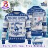 MLB World Series 2024 Champions Los Angeles Dodgers Blue Gift For Holiday Ugly Christmas Sweater