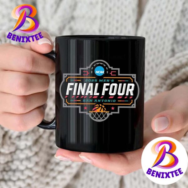 NCAA March Madness 2025 NCAA Division I Mens Basketball Tournament Final Four Logo For San Antonio Texas Ceramic Mug