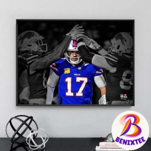 NFL Josh Allen Buffalo Bills Week 11 Crowning Team Celebration vs. Kansas City Chiefs Spotlight Poster Canvas