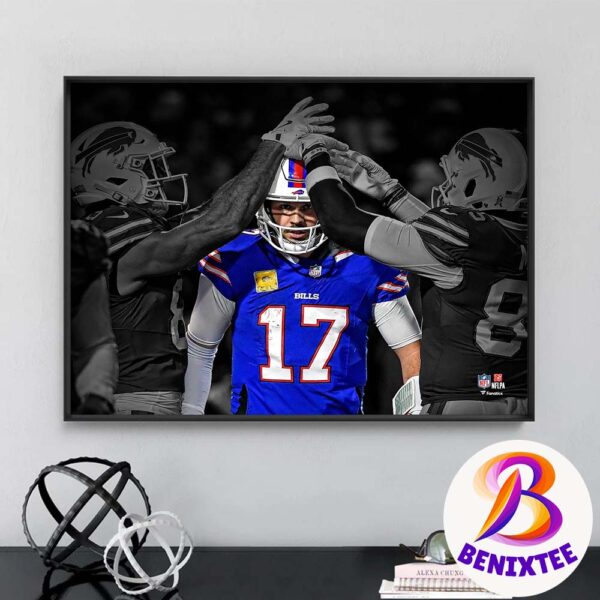 NFL Josh Allen Buffalo Bills Week 11 Crowning Team Celebration vs. Kansas City Chiefs Spotlight Poster Canvas