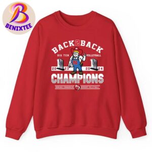 Nebraska Cornhuskers Lady Huskers Back To Back Big Ten Volleyball 2024 Champions Unisex Sweater T-Shirt