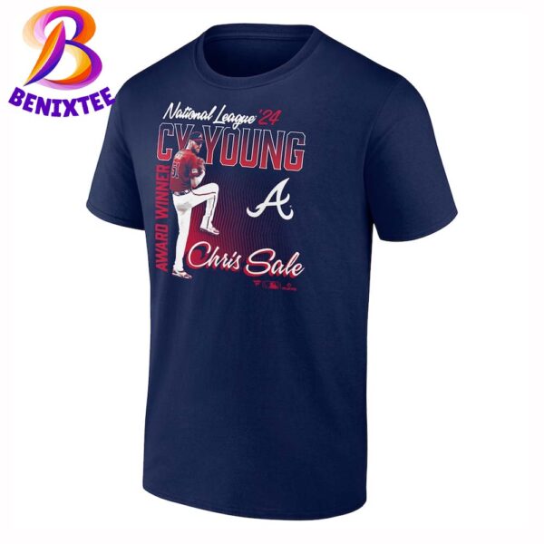 Official Chris Sale Atlanta Braves 2024 National League Cy Young Award Winner Navy Classic T-Shirt