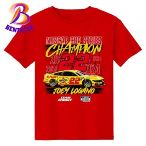 Official Joey Logano Team Penske Red 2024 NASCAR Cup Series Champion Signature Classic T-Shirt