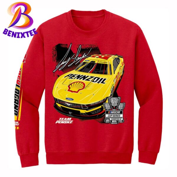 Official Joey Logano Team Penske Three-Time NASCAR Cup Series Champion Car Red Sweatshirt T-Shirt