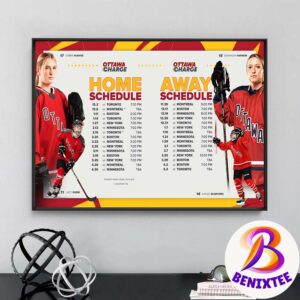 PWHL Ottawa Charge Announce Our Official PWHL 2024-25 Season Schedule Poster Canvas For Home Decor