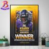 T J Watt Pittsburgh Steelers Winner 2024 Midseason Defensive Player Of The Year Poster Canvas For Home Decor