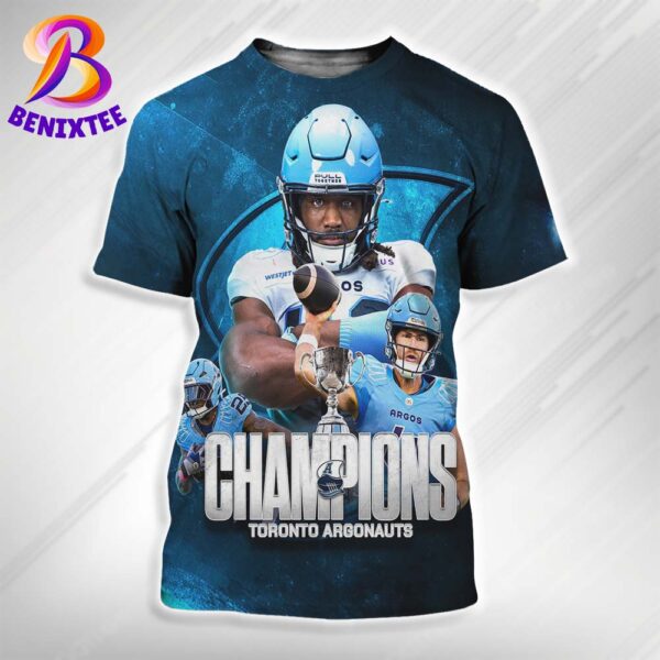 The Toronto Argonauts Upset The Winnipeg Blue Bombers To Claim The 111th Grey Cup Champions 2024 All Over Print Shirt