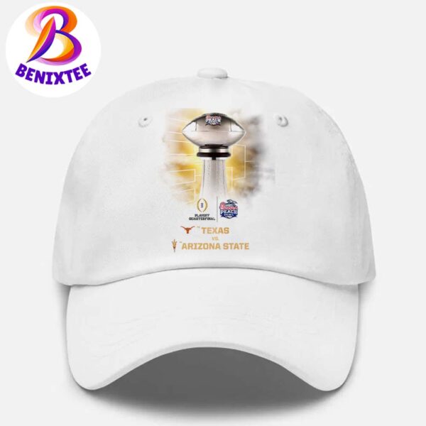 2025 Chick-fil-A Peach Bowl Game Matchup Texas Longhorns Vs Arizona State Sun Devils On January 1 2025 Classic Cap Snapback Hat