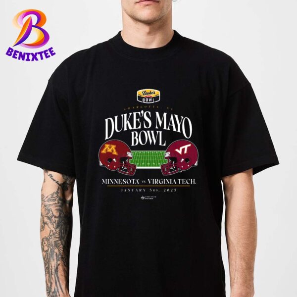 2025 Dukes Mayo Bowl Virginia Tech Hokies Vs Minnesota Golden Gophers NCAA College Football Bowl Game On January 3rd 2025 T-Shirt