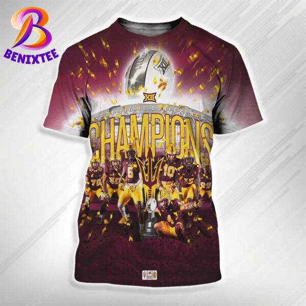 Arizona State Sun Devils Football Win The 2024 Big 12 Conference Champions All Over Print Shirt